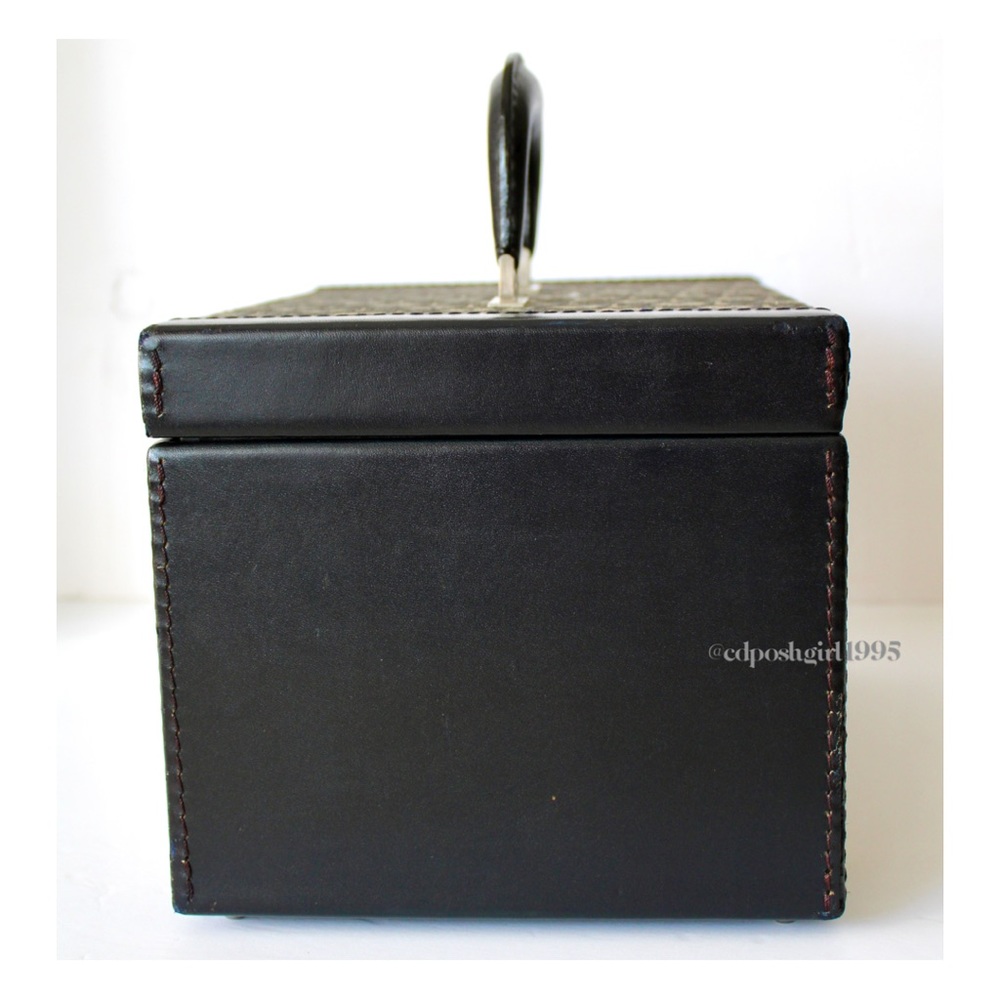 1970s Christian Dior Vanity Train Case Iconic Oblique Canvas with Keys & Tag - Picture 5 of 16